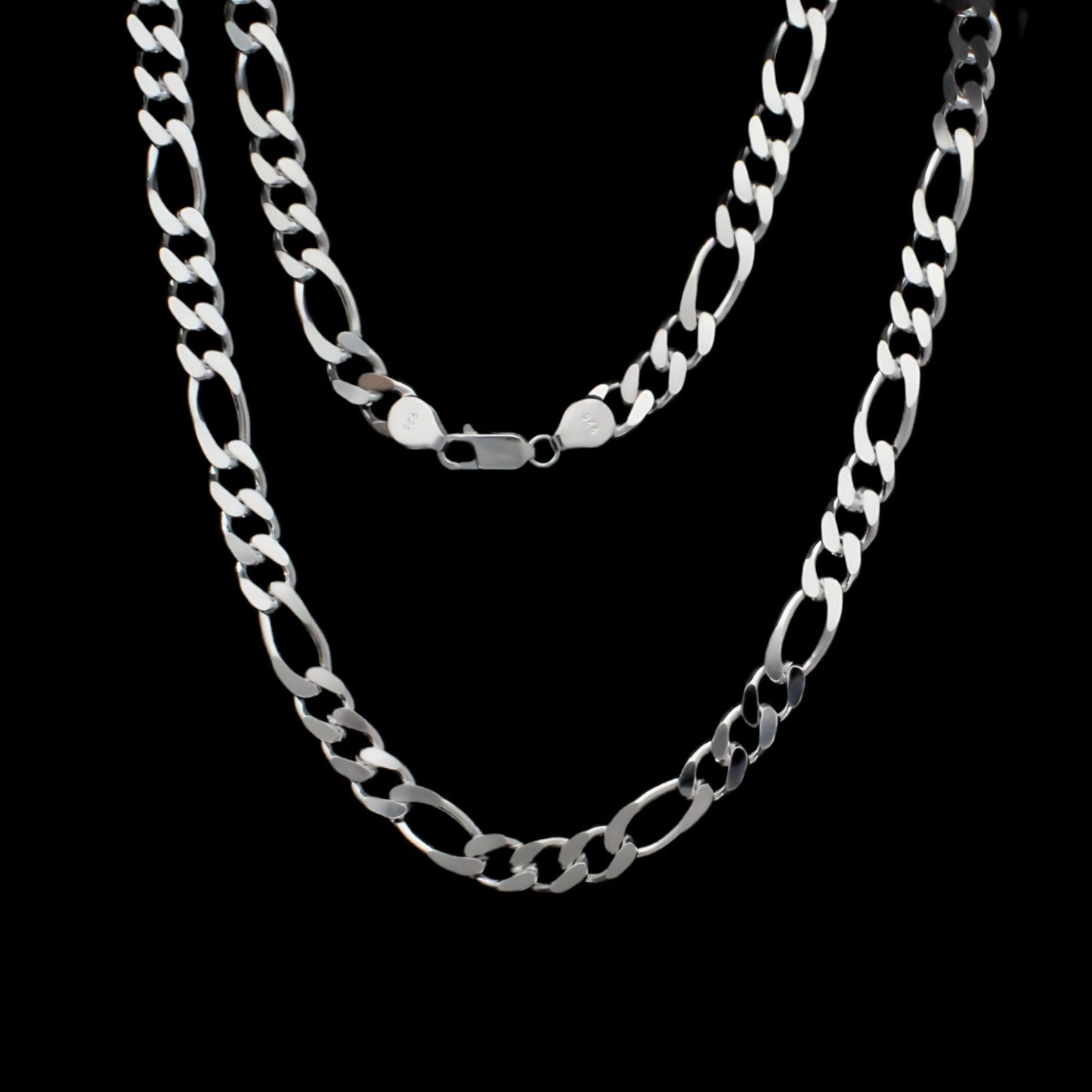 Indian Real 925 Silver Excellent gifting Figaro Men's Neck Chain 24"