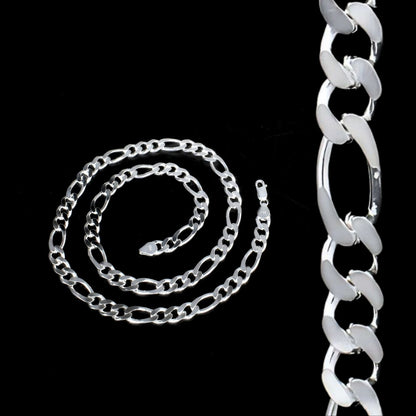 Indian Real 925 Silver Excellent gifting Figaro Men's Neck Chain 24"