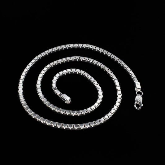 925 Real Sterling Silver Venetian Link Neck Chain 20"
