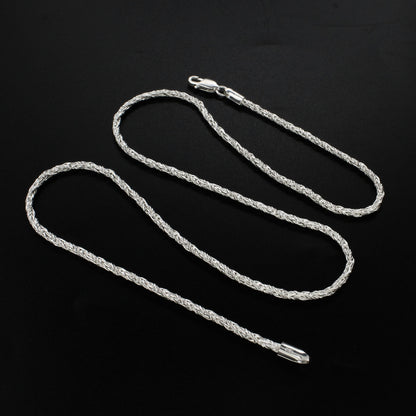 925 Sterling Silver rope design Neck Chain 20"