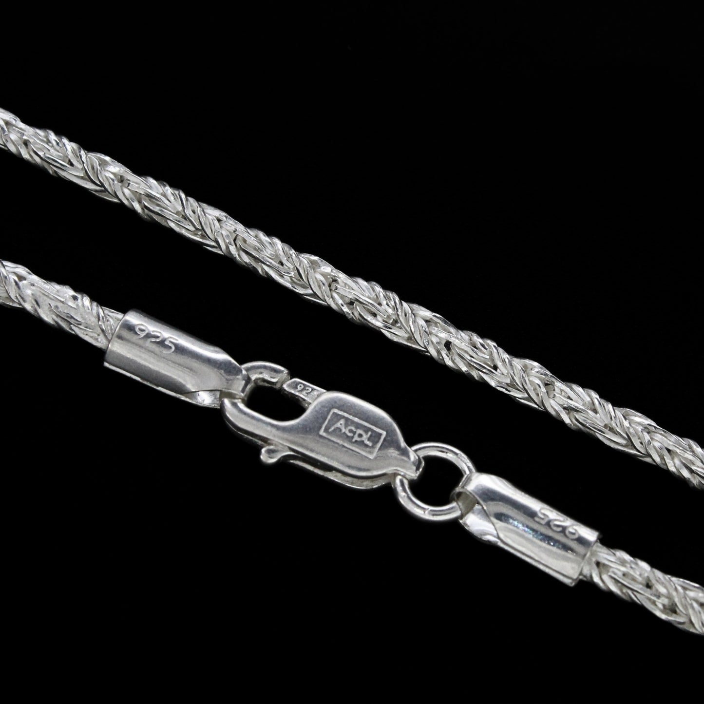 925 Sterling Silver rope design Neck Chain 20"