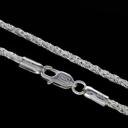 925 Sterling Silver rope design Neck Chain 20"