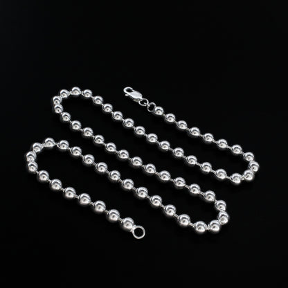 925 Real Sterling Silver Ball Bead Neck Chain 20"