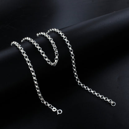 925 Real Sterling Silver Unisex Rolo Neck Chain 20"