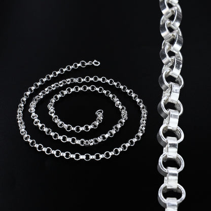 925 Real Sterling Silver Unisex Rolo Neck Chain 20"