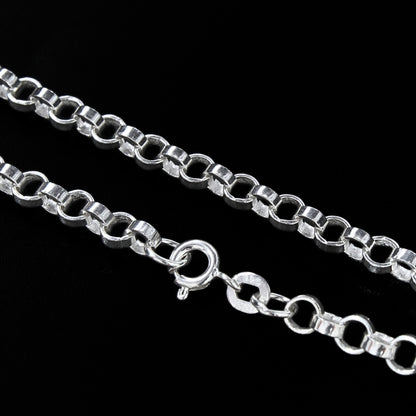 925 Real Sterling Silver Unisex Rolo Neck Chain 20"