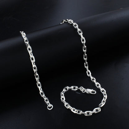 925 Real Sterling Silver Unisex Oval Cable Neck Chain 20"