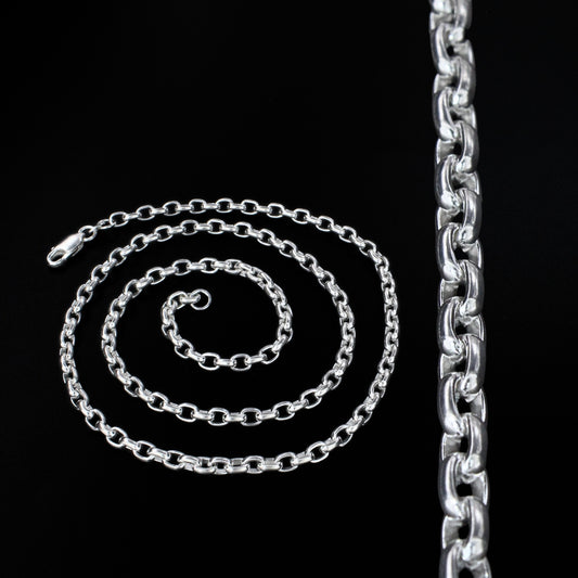 925 Real Sterling Silver Cable Link Neck Chain 20"