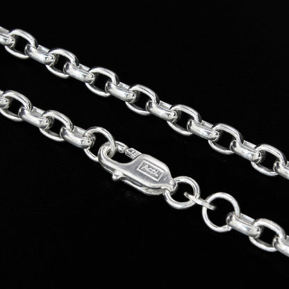 925 Real Sterling Silver Cable Link Neck Chain 20"