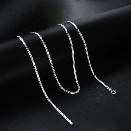Daily wear Real 925 Sterling Silver box design Neck Chain 24"