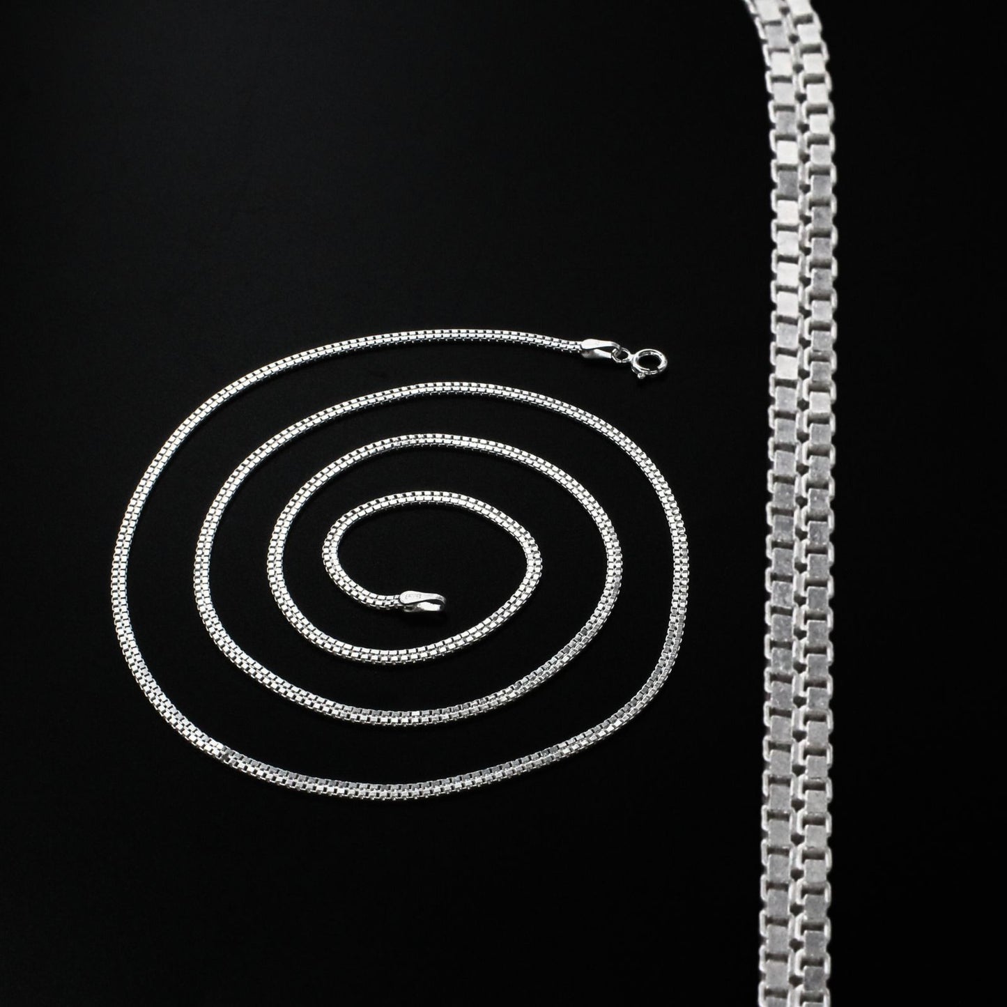 Daily wear Real 925 Sterling Silver box design Neck Chain 24"