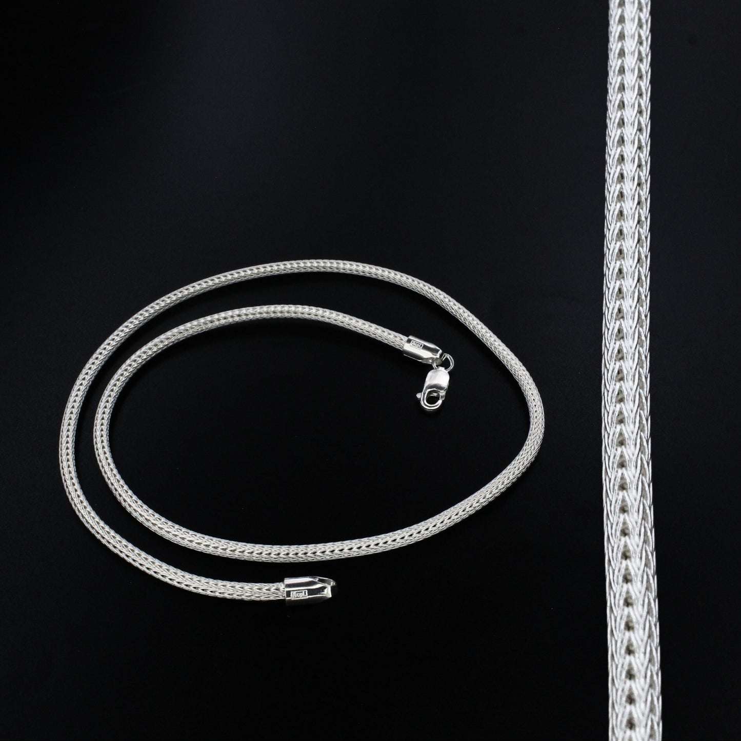 925 Real Sterling Silver Unisex Tulang Naga Neck Chain 20"