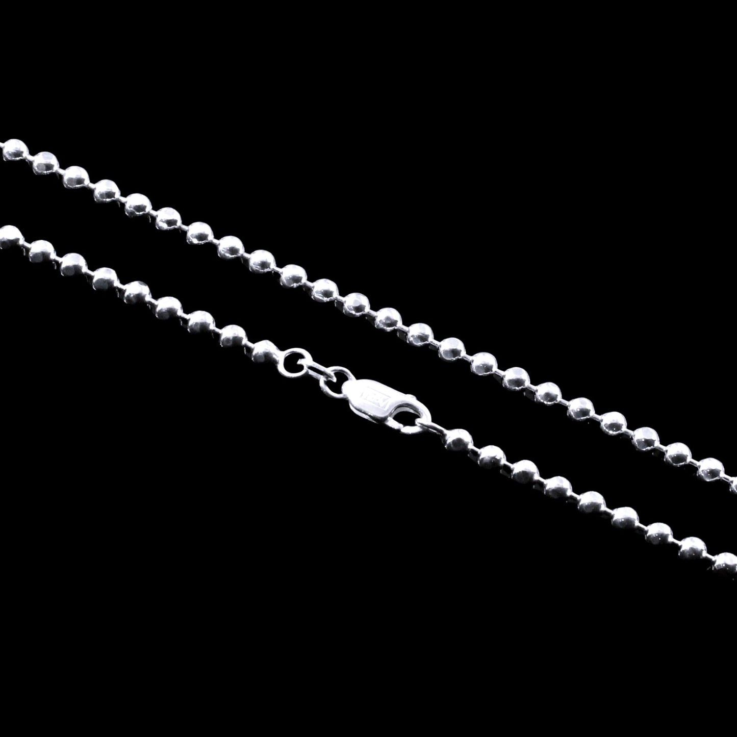 Ball Design beaded 925 Sterling Silver Unisex Neck Chain 18"