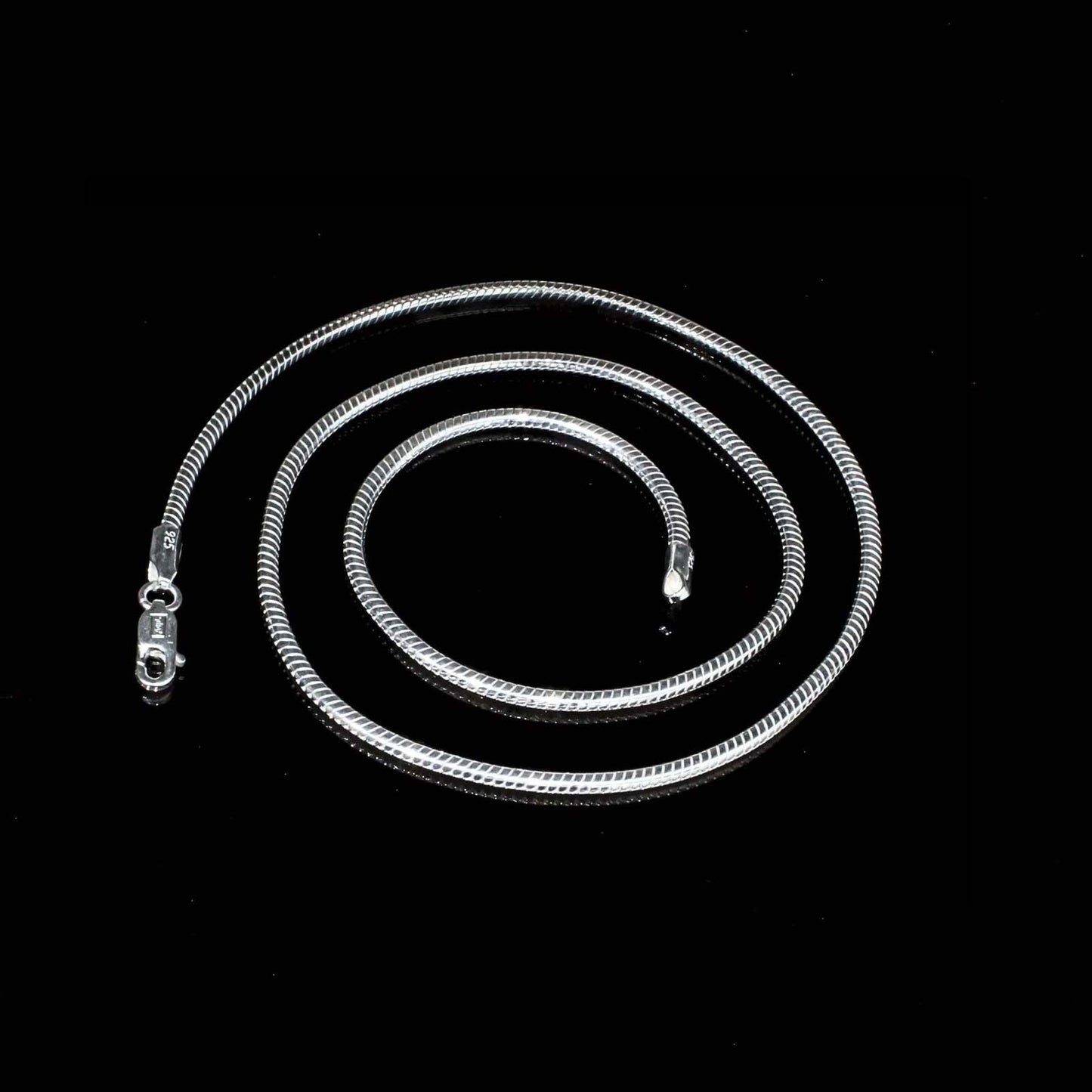 20" 925 Sterling Silver men women handmade Snake style Neck Chain