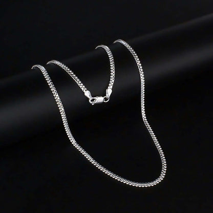 20" Box/Beaded Real 925 Sterling Silver unique trendy Unisex Neck Chain