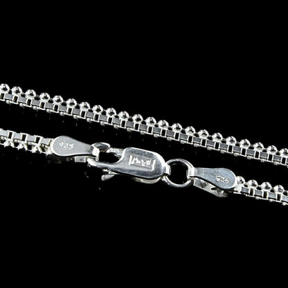 20" Box/Beaded Real 925 Sterling Silver unique trendy Unisex Neck Chain