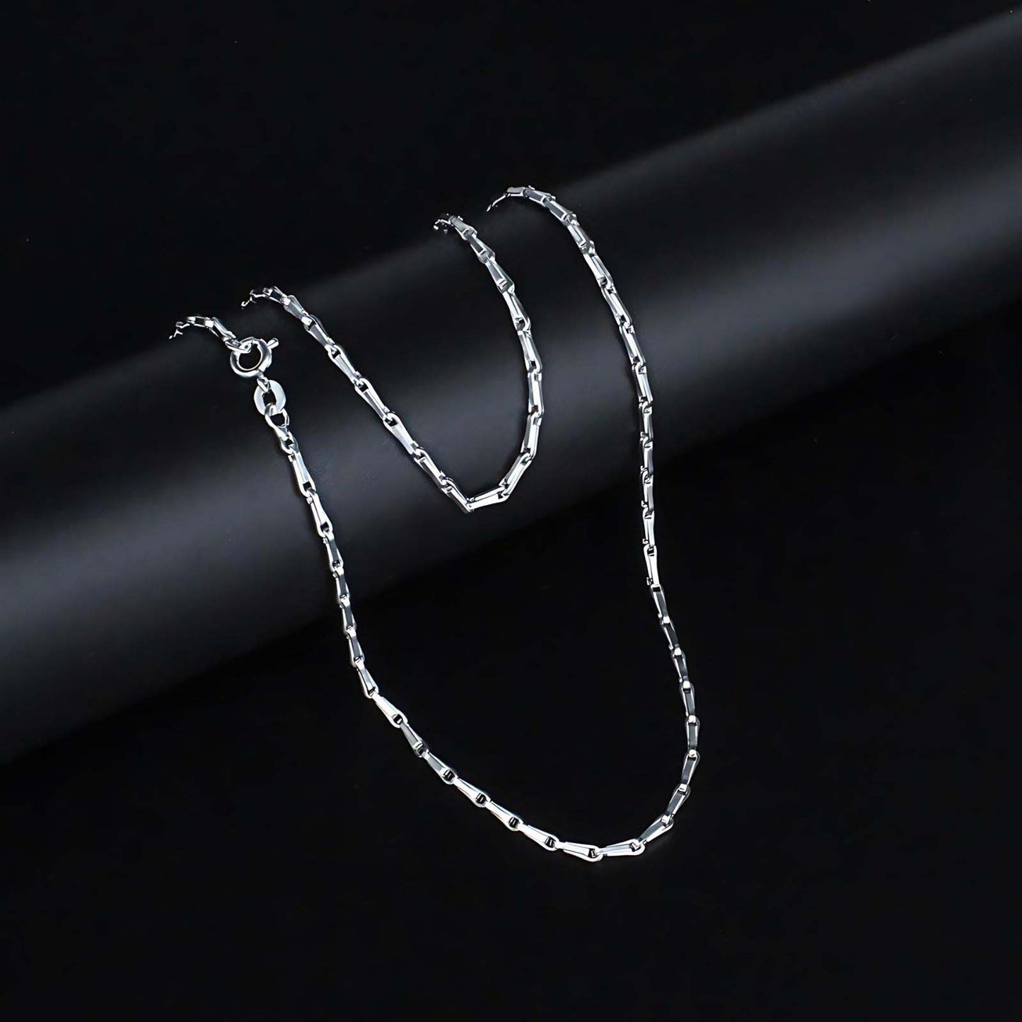 18" 925 Sterling Silver Rice Design Thin Chain jewelery for men women Neck Chain