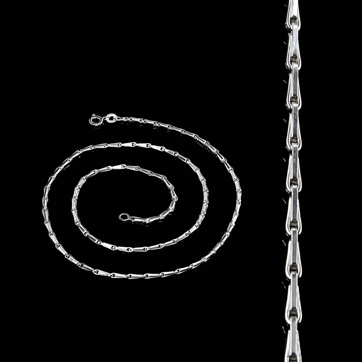 18" 925 Sterling Silver Rice Design Thin Chain jewelery for men women Neck Chain