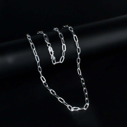 20" 925 Sterling Silver Paper Clip Link jewelery for Men's Women's Neck Chain