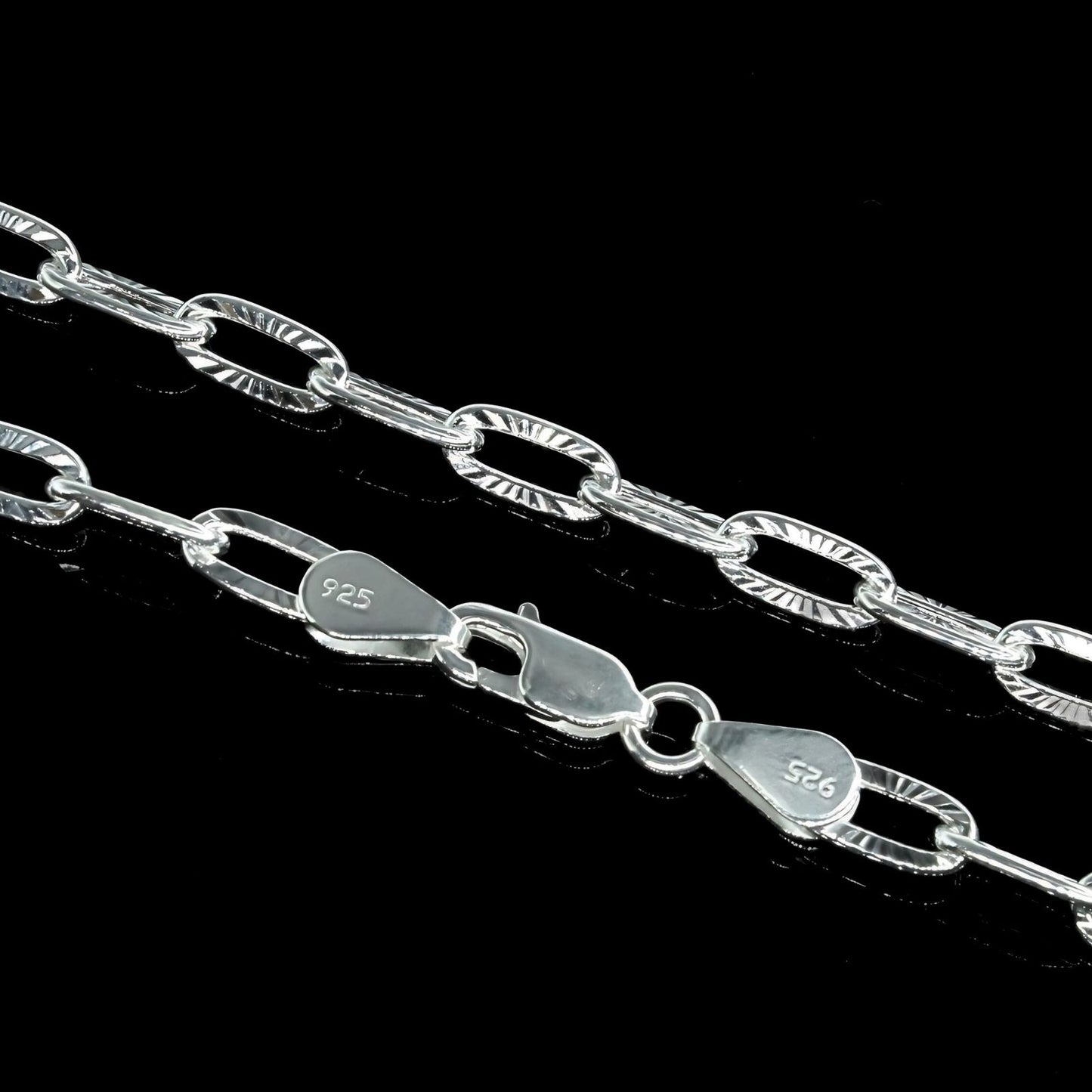 20" 925 Sterling Silver Paper Clip Link jewelery for Men's Women's Neck Chain