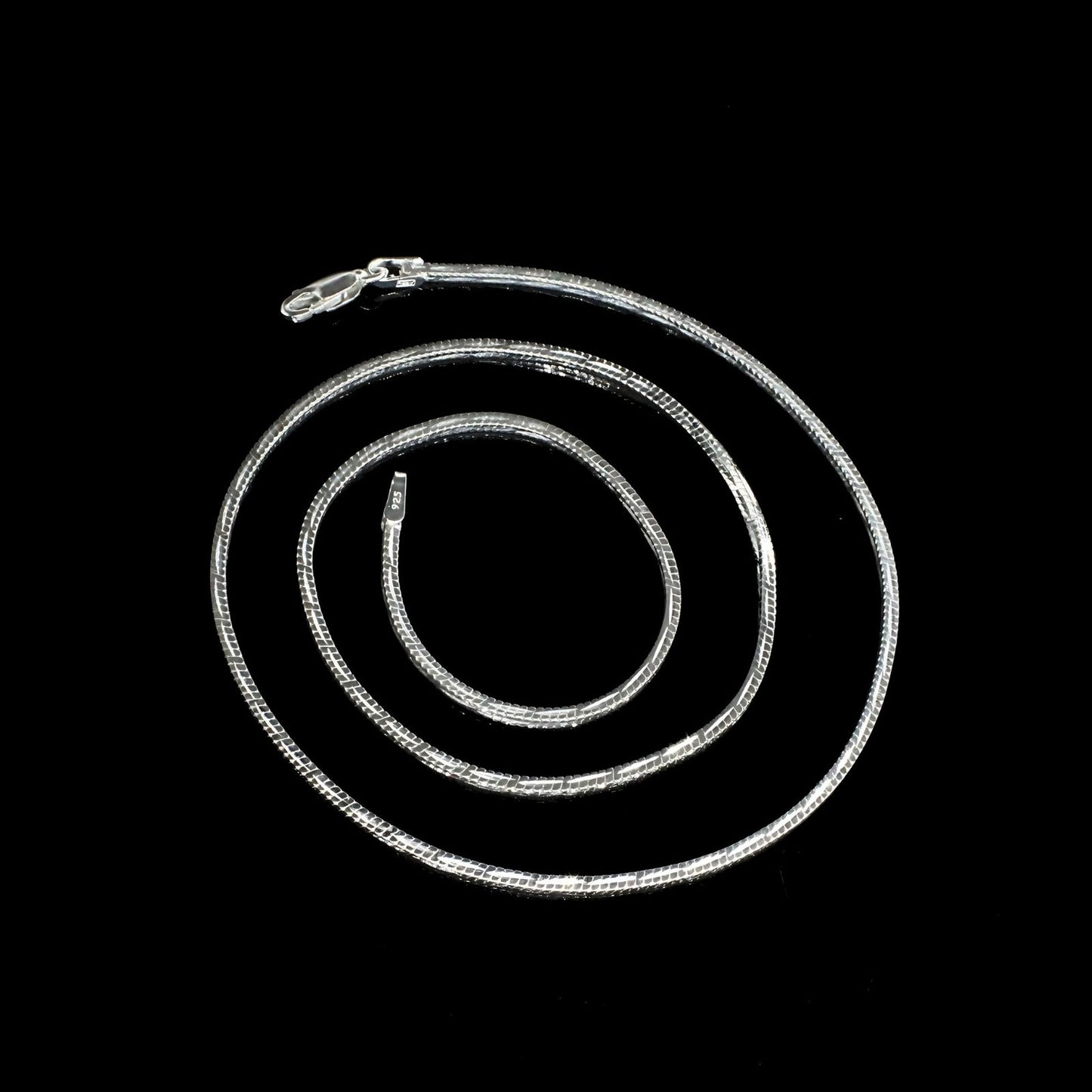 18" 925 Sterling Silver Snake Style Men's Women's Neck Chain