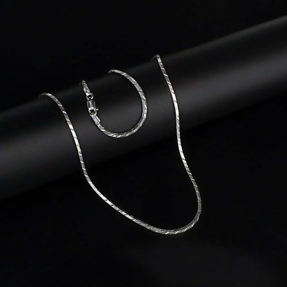 18" 925 Sterling Silver unique trendy Unisex Neck Chain