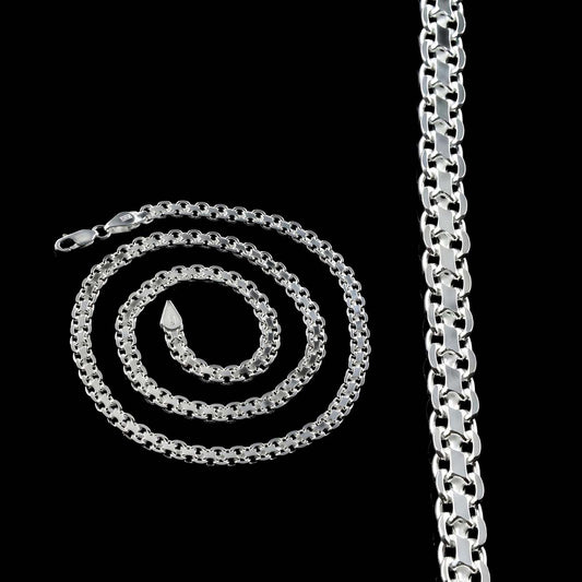 20" 925 Sterling Silver Gorgeous Bismark Style men's women's Neck Chain