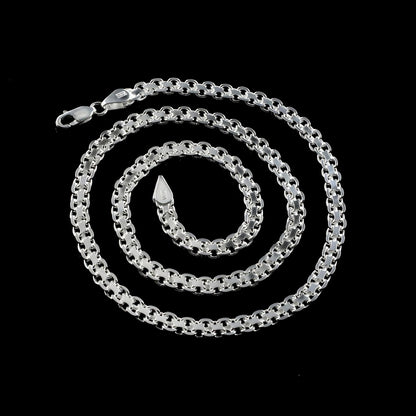 20" 925 Sterling Silver Gorgeous Bismark Style men's women's Neck Chain