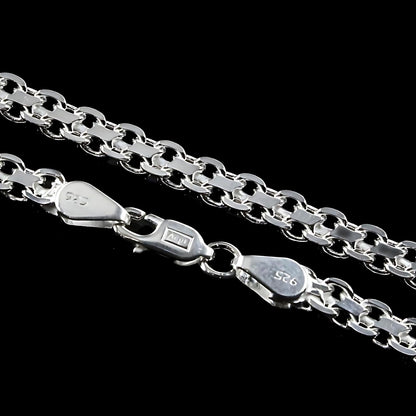 20" 925 Sterling Silver Gorgeous Bismark Style men's women's Neck Chain