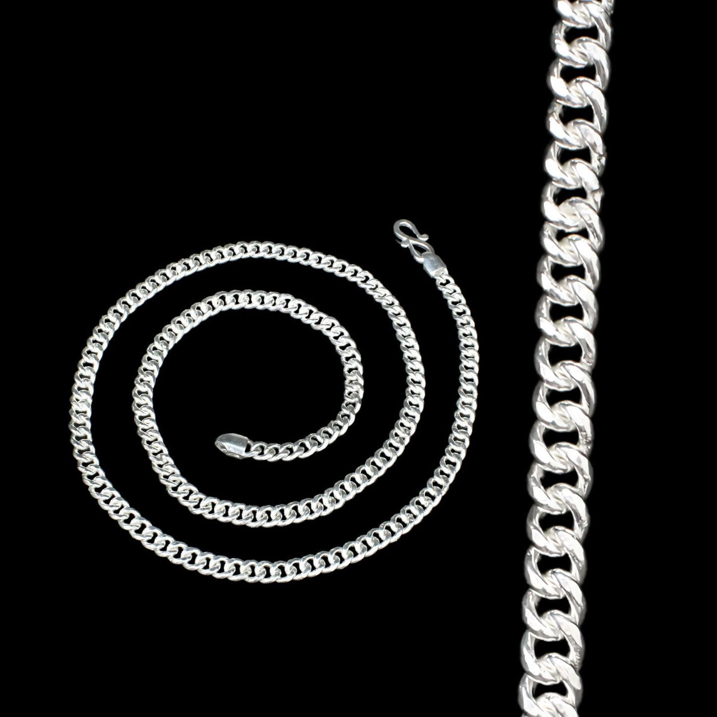 Handmade 999 Pure Silver Curb Chain for Astrological Purpose