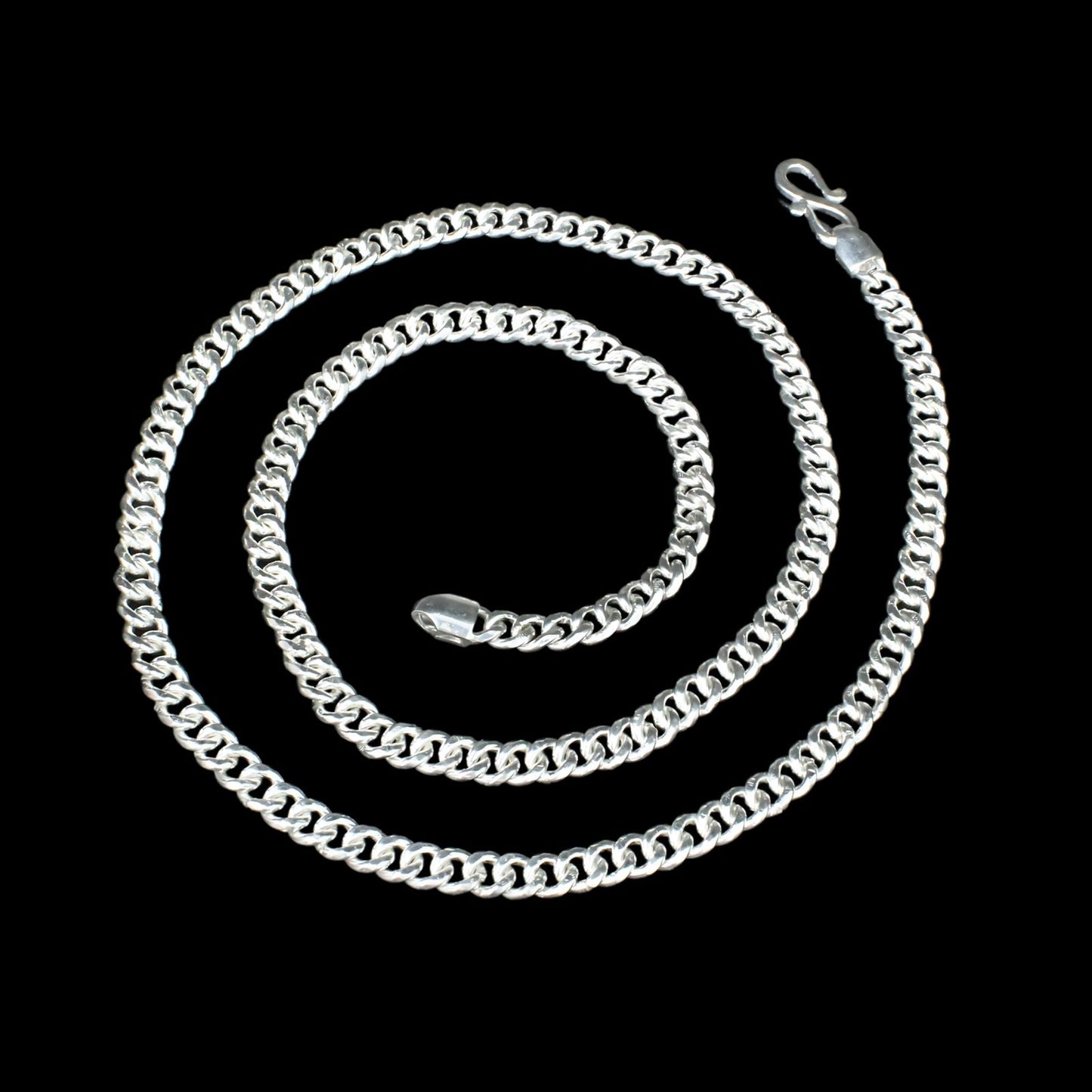 Handmade 999 Pure Silver Curb Chain for Astrological Purpose