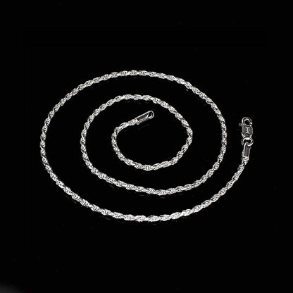 925 Sterling Silver rope design beach wear Unisex Neck Chain 24"