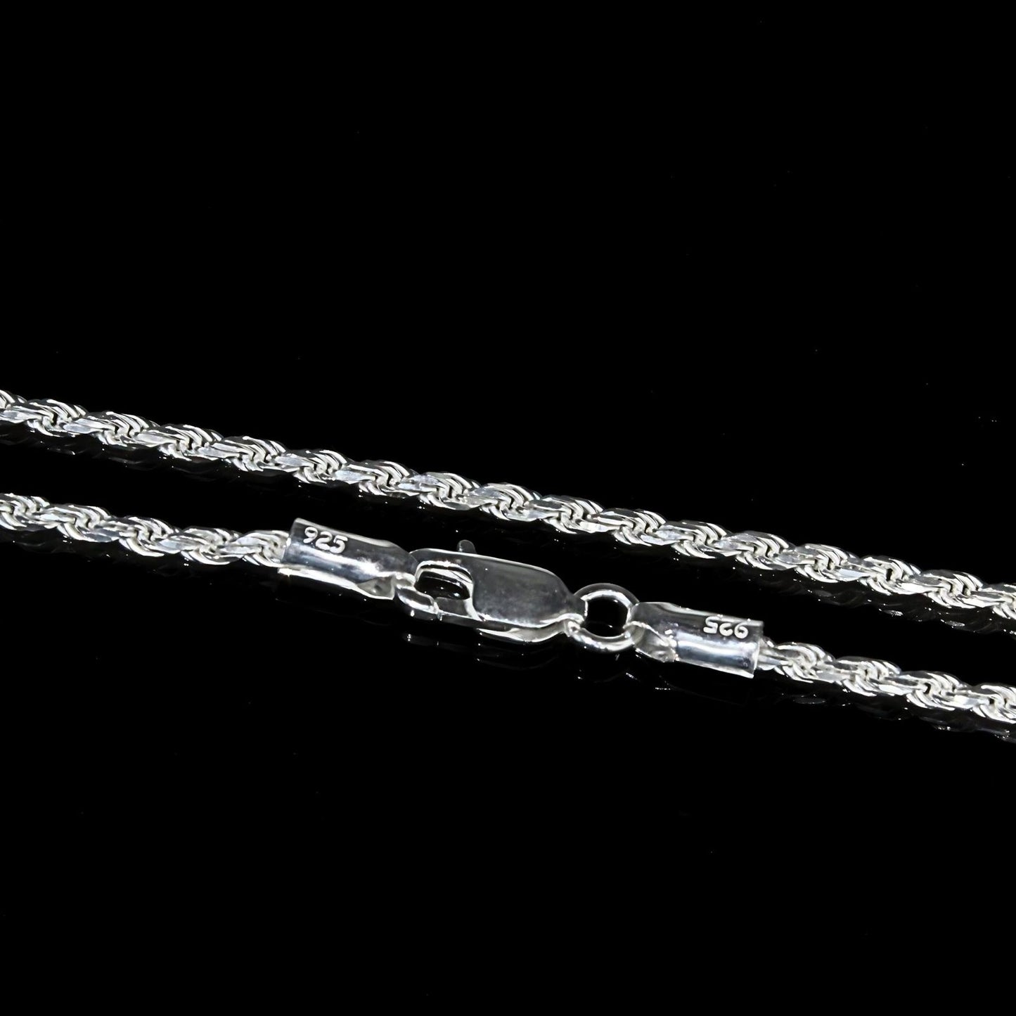 925 Sterling Silver rope design beach wear Unisex Neck Chain 24"