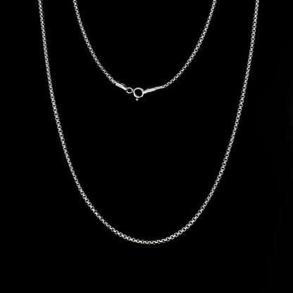 925 Sterling Silver stylish box design Unisex Neck Chain 24"