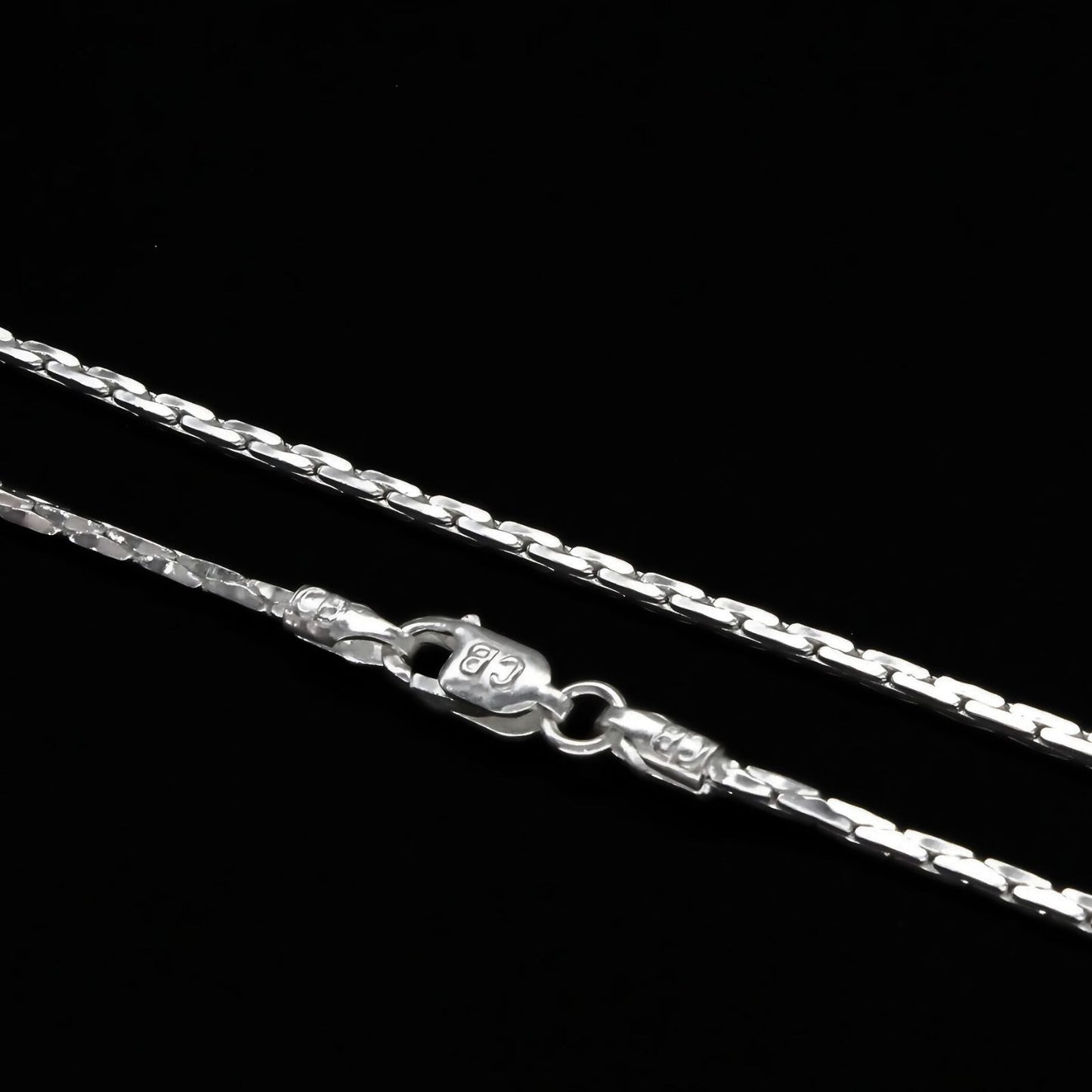 Real Sterling Silver designer unique trendy Unisex Neck Chain 20.5"