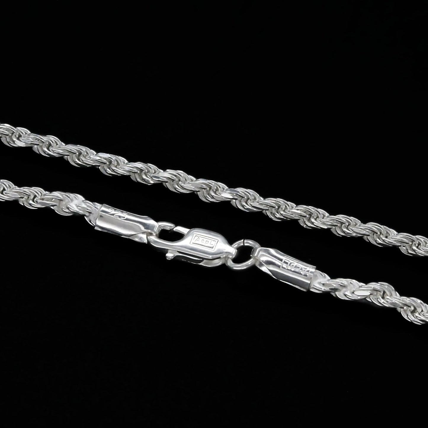 925 Sterling Silver rope design Unisex Neck Chain 20"