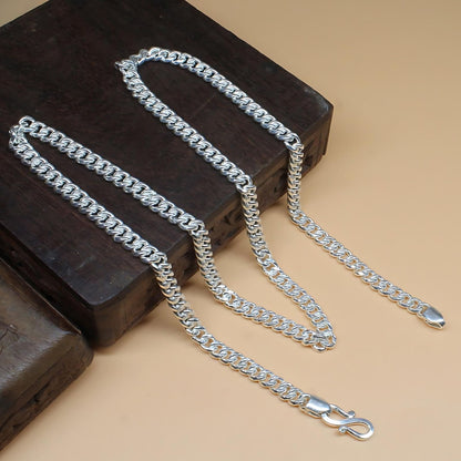 Handmade 999 Pure Silver Curb Chain for Astrological Purpose