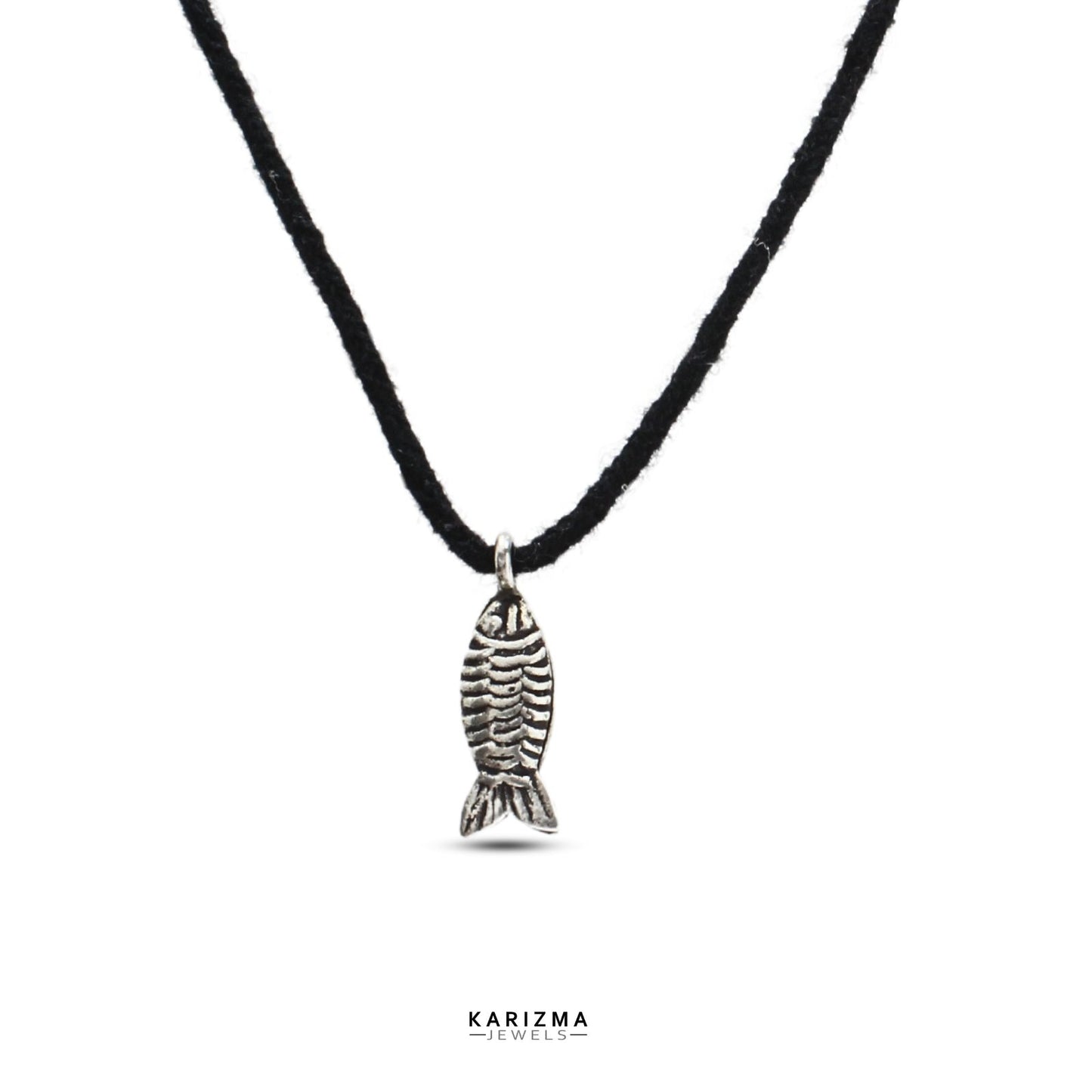 Real 925 Sterling Silver Fish Pendant for Luck