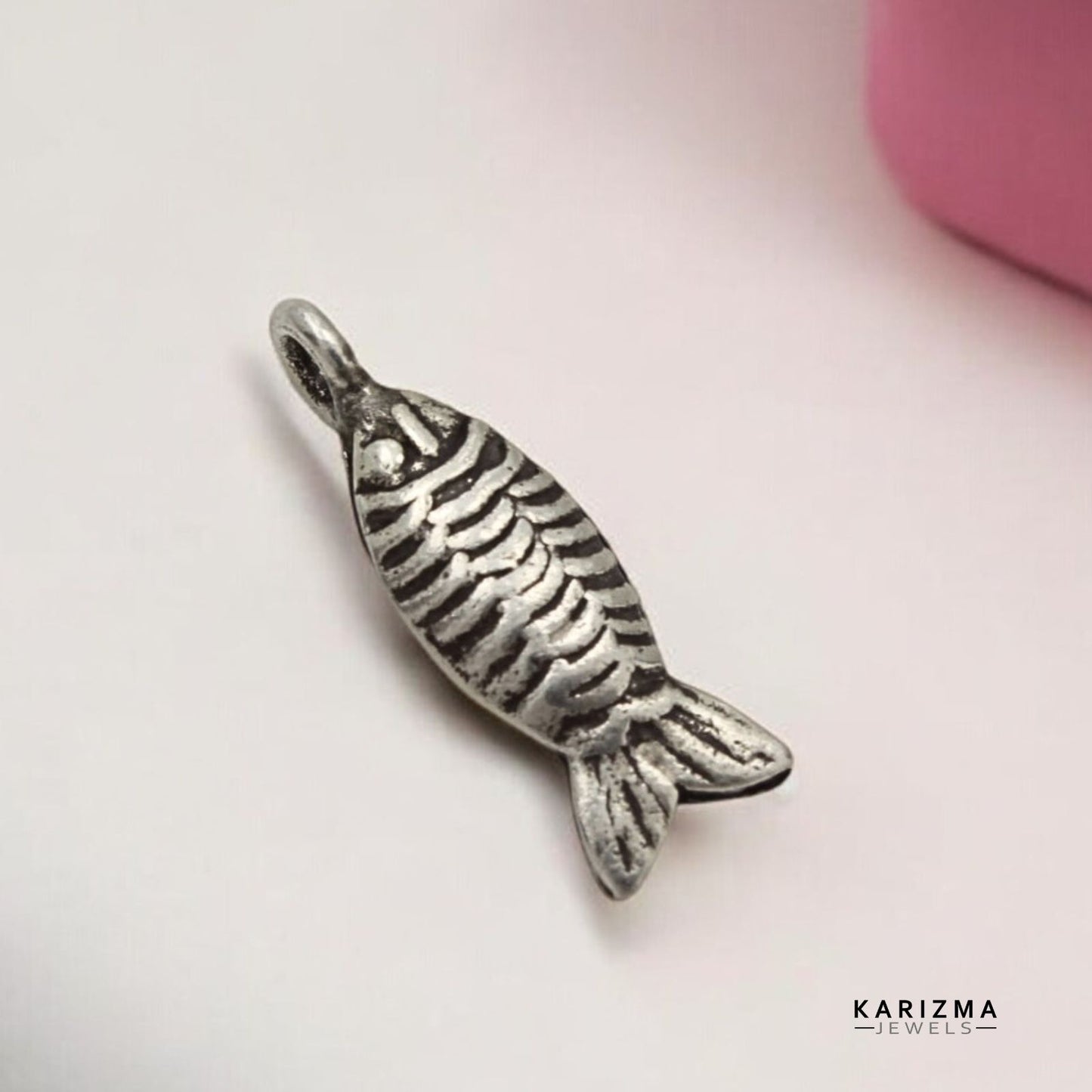 Real 925 Sterling Silver Fish Pendant for Luck