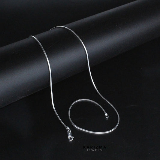 Trendy 925 Sterling Silver Unisex Snake Neck Chain 18"