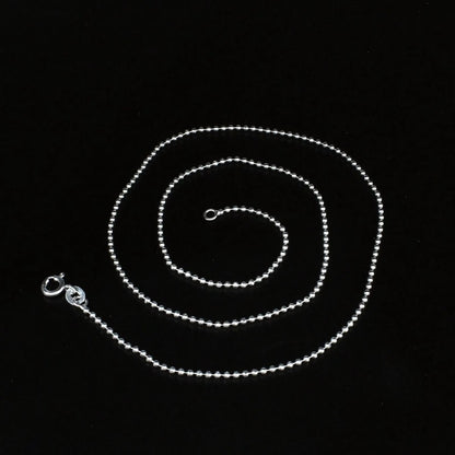 New Trendy 925 Sterling Silver beaded Unisex Neck Chain 18"