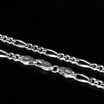925 Sterling Silver Excellent Figaro style Unisex Neck Chain 15"