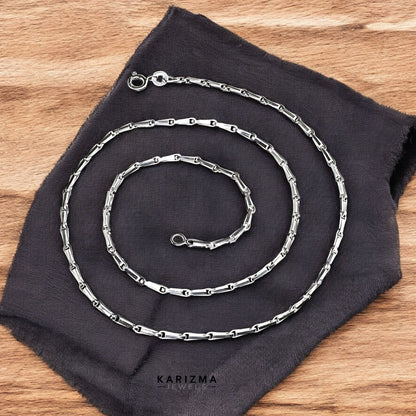925 Sterling Silver unique Rice Design Unisex Neck Chain 24"