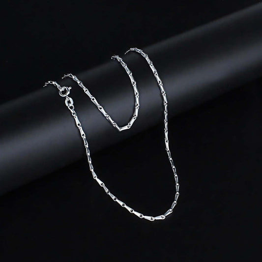 925 Sterling Silver unique Rice Design Unisex Neck Chain 24"