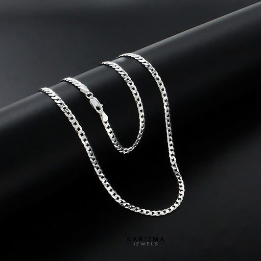 Real 925 Sterling Silver Unisex regular style Cuban Neck Chain 20"