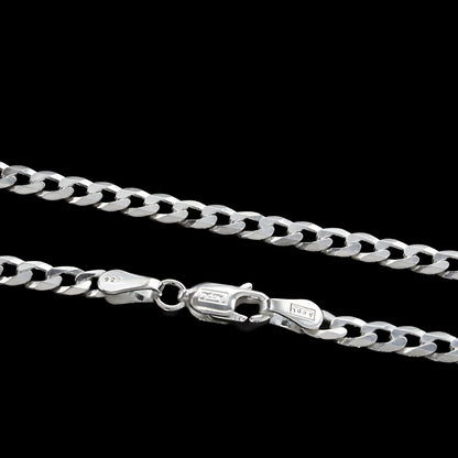 Real 925 Sterling Silver Excellent Cuban Link Neck Chain 20"