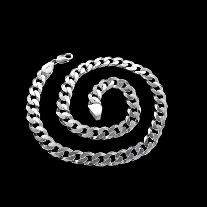 Real 925 Sterling Silver Excellent Cuban Link Men's Neck Chain 20"