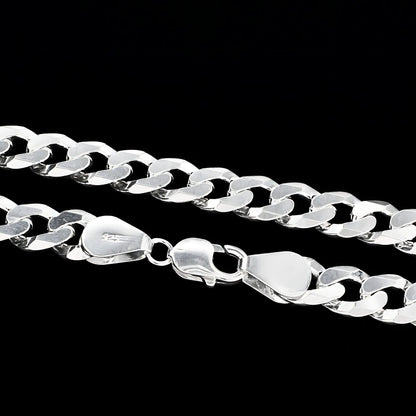 Real 925 Sterling Silver Excellent Cuban Link Men's Neck Chain 20"