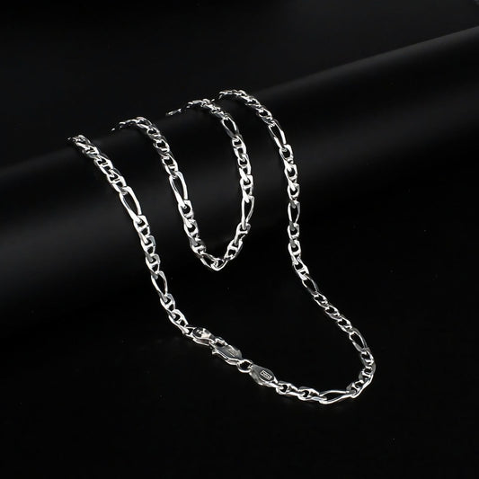 Real 925 Sterling Silver Figaro Link Unisex Neck Chain 24"