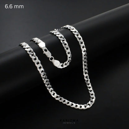 Real 925 Sterling Silver Excellent Cuban Link Neck Chain 20"